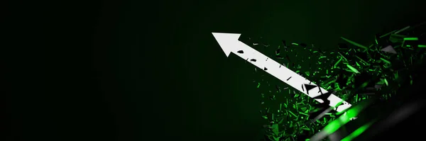 Disruptive Green Arrow Going Growing Original Rendering — Foto Stock
