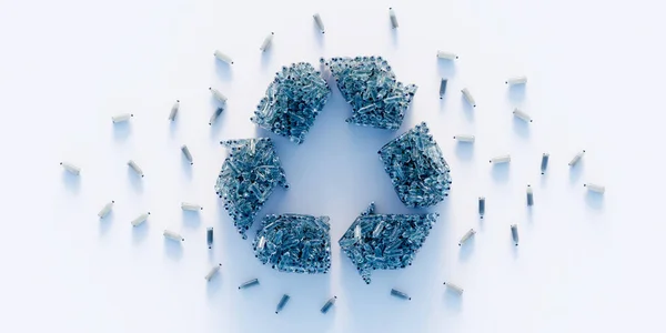 Recycle Symbol Made Infinite Plastic Bottles Original Rendering Illustration — Φωτογραφία Αρχείου