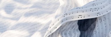 Sonsuz müzik notaları arkaplan, orijinal 3D oluşturma
