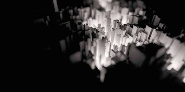 Infinite maze mega city: technology and development concepts, original 3d rendering