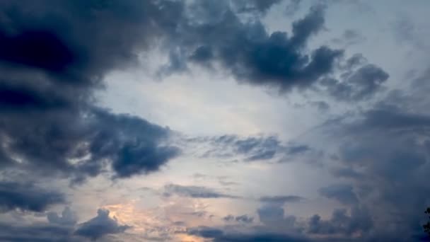 Βραδινός Ουρανός Μπλου Σύννεφο Τιμελίπε Υψηλής Ποιότητας Πλάνα — Αρχείο Βίντεο