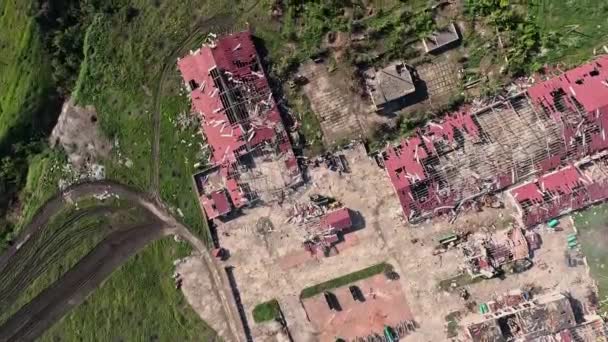 Città Distrutta Durante Guerra Aereo Estate Fotografia Diurna — Video Stock