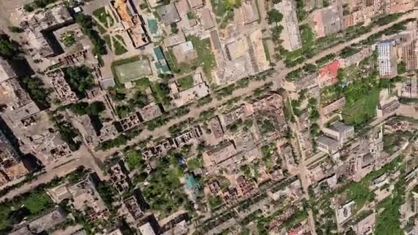 Città Distrutta Durante Guerra Aereo Estate Fotografia Diurna — Video Stock