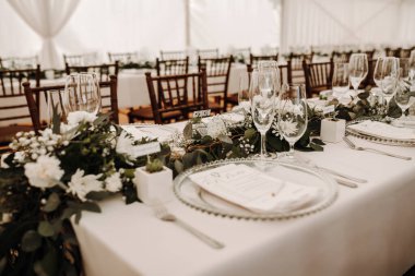 Wedding decoration with flowers in beautiful place