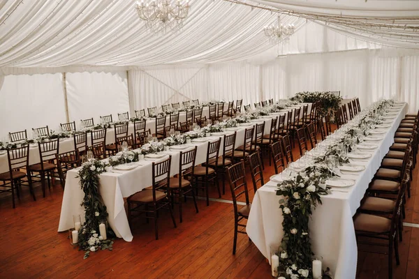 Wedding decoration with flowers in beautiful place