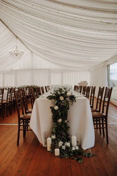 Wedding decoration with flowers in beautiful place