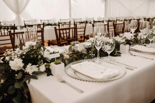 Wedding decoration with flowers in beautiful place