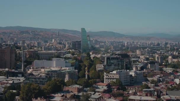 Modern Byggnad Gamla Stan Utvecklingsekonomi Uppstart Investeringar Tbilisi Georgia Högkvalitativ — Stockvideo