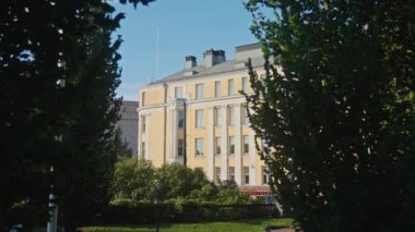 Helsinki, Finlandiya, Old Town 'da güneşli bir yaz sabahı..