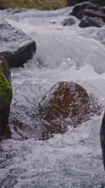 Függőleges Szuper Lassított Felvétel Természetes Ásványvíz Tisztító Rendszer Ivása Oxigén — Stock videók