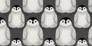 Yeni Yıl arifesini şık, gri bir arka planda penguen modeliyle kutlayalım.