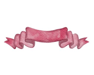 Özel tasarım ve yaratıcı projeler için dekoratif suluboya kurdele afişi