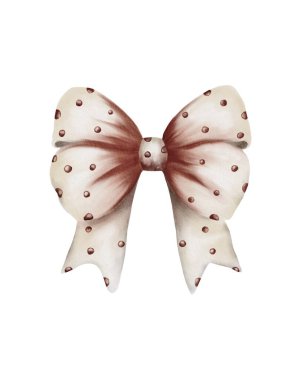 Süslü puantiyeli puantiyeli yumuşak krem ve koyu kırmızı renkler, el işleri ve hediyeler için mükemmel.