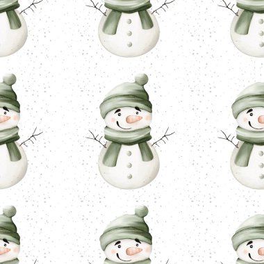 Kış eşarpları takan büyüleyici kardan adamlar karlı bir zeminde tuhaf bir tatil düzeni yaratıyor.