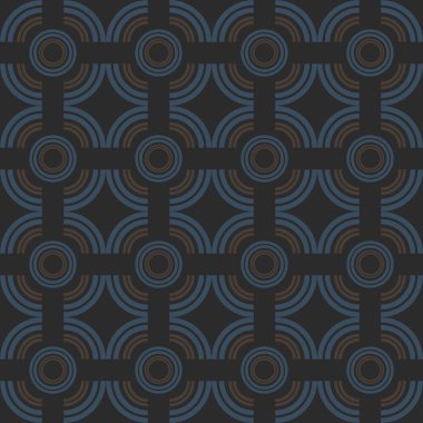 Circles seamless pattern background with a modern geometric design in dark tones clipart