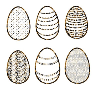 Renkli Paskalya yumurtaları bahar şenlikleri ve mevsimlik dekorlar için mükemmel desenlere sahiptir..