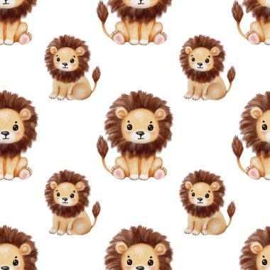 Renkli suluboya aslanlar sanat ve tasarım projeleri için ideal bir şablon içinde düzenlenmiştir..