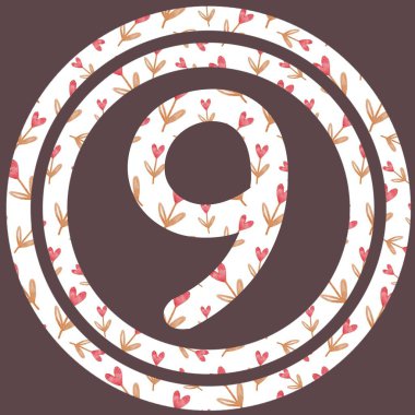 Dokuz numara çiçek desenli, tekstil ve grafik tasarım elementlerinin bir karışımını sergiliyor..