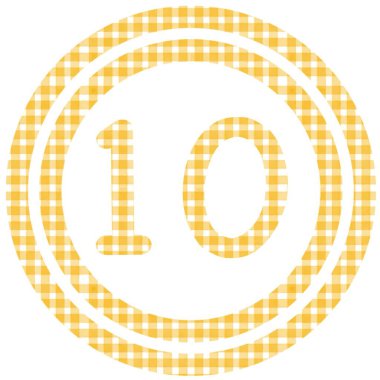 Sarı gingham desenli on numara. Tekstil tasarımları ve hediye ambalajı için ideal..