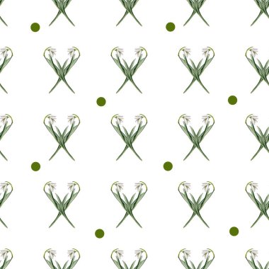 Dikensiz desenli güzel kar damlaları Tekstil tasarımı veya dekoratif ambalaj kağıtları için mükemmeldir.