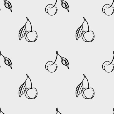 Bu pürüzsüz desen, çeşitli kumaş ve ambalaj tasarımları için ideal yapraklı kirazlar içerir..