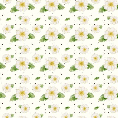 Kiraz çiçekleri ve yaprakları kumaş ve hediye paketi için kusursuz bir desen oluşturur..