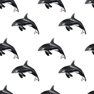 Renkli desenli tasarım, ışık boşluğunda yüzen siyah ve beyaz balinaları sergiliyor. Paketleme veya el yapımı için mükemmel..