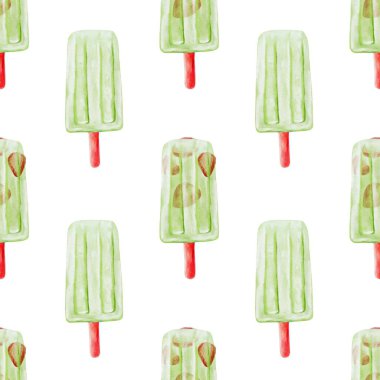 Renkli suluboya buzlu dondurma tasarımı kumaş, duvar kağıdı ve ambalaj kullanımı için kusursuz bir desen oluşturur.