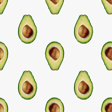 Renkli avokado yarıları kumaş ve duvar kağıdı uygulamaları için uygun kusursuz bir tekrarlama deseni oluşturur.
