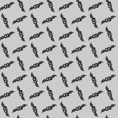 Bu kusursuz desen neşeli yarasalar ve neşeli ruhlar içerir. Cadılar Bayramı temalı dekorasyon ve ambalajlar için mükemmeldir..