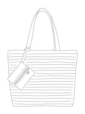 Bu modaya uygun çanta çizgili bir tasarım ve fermuarlı bir çanta içeriyor. Günlük kullanım ve depolama için mükemmel..