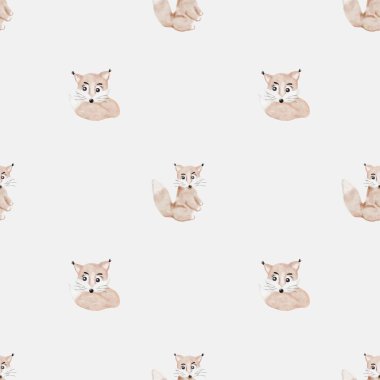 Hassas suluboya tilkiler, kumaş ve duvar kağıdı tasarımı için mükemmel, pürüzsüz bir düzende düzenlenmişlerdir..