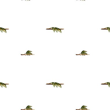 Bu pürüzsüz suluboya tasarımı saf beyaz arkaplan üzerinde narin yeşil yapraklar içerir, tekstil ve ambalaj için mükemmeldir..