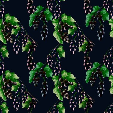 Bu pürüzsüz desen, kumaş ve ambalaj kağıdı için ideal, zıt bir arka planda kuşüzü ve yeşil yapraklar içerir..