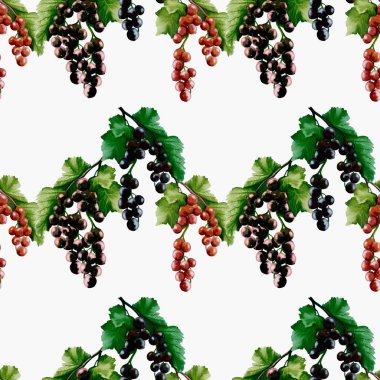 Bu pürüzsüz kuşüzsüz desen beyaz arka planda, tekstil ve dekor için ideal olan zengin suluboya resimlerini içerir..