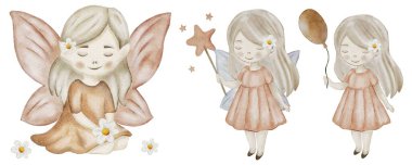 Pastel renkli elbiseleri ve kanatları olan narin periler, eşsiz desenler yaratmak için tuhaf bir atmosferi çağrıştırıyor..