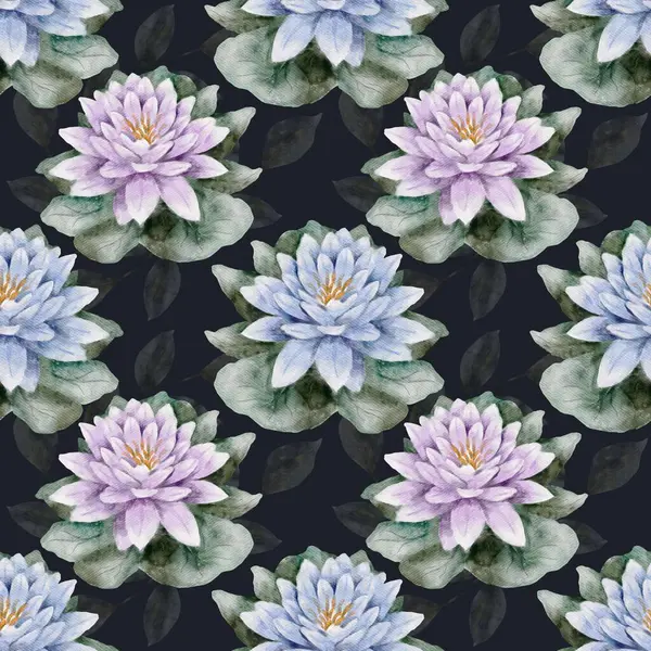 Suluboya desenleri narin zambak çiçekleri ve yusufçukları gösterir. Tekstil tasarımları için idealdir..