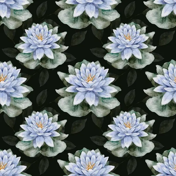 Şablon, kurbağalar, zambak pedleri ve yusufçuklar canlı bir bataklık ortamında sergilenir. Kumaş ve duvar kağıdı tasarımı için mükemmeldir..