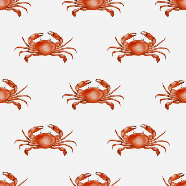 Parlak, pürüzsüz bir yengeç deseni. Tekstil, ambalaj kağıdı ve beyaz arka planda duvar kağıdı için idealdir..