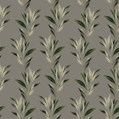 Hassas suluboya yaprakları yumuşak tonlarda tekstil ve ambalaj uygulamaları için kusursuz bir tasarım oluşturur..