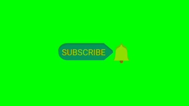 Green Screen Animation Subscribe Button Bell — Wideo stockowe