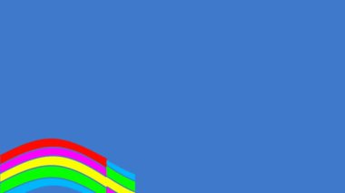 Güzel hareketli gökkuşağı ve bulutlu dekorasyonlu animasyon çerçevesi