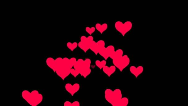 Animowana Ilustracja Rozproszonych Serc Koncepcja Miłości Walentynki — Wideo stockowe