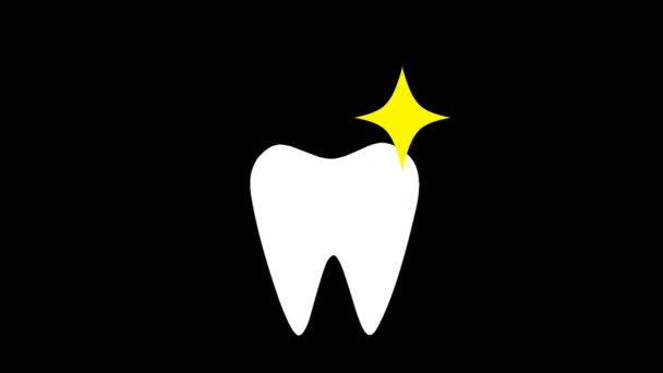 Ilustração Animada Dentes Brancos Brilhantes Cintilantes Conceito Dentes Saudáveis Bem — Vídeo de Stock