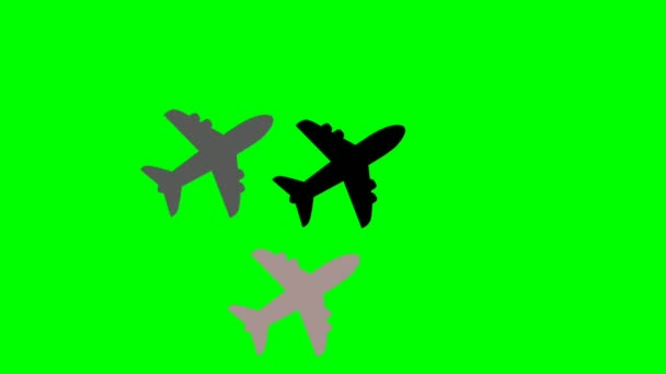 Анімована Ілюстрація Тяжіння Трьох Літаків Літають Небі — стокове відео