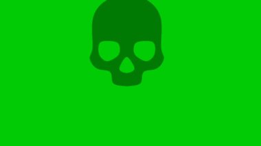 Yeşil ekranda zehirli tehlike işareti canlandırması