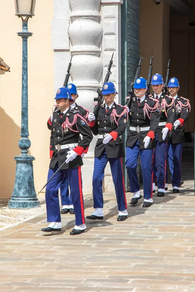 Монте Виль Монако Апреля 2023 Года Члены Compagnie Des Carabiniers — стоковое фото
