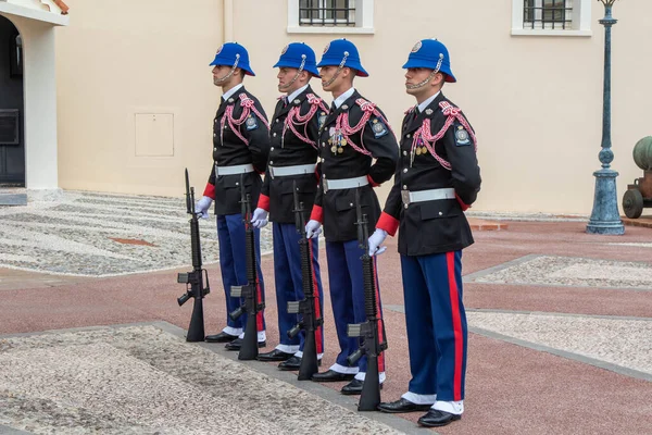 Monte Ville Monaco Avril 2023 Membres Compagnie Des Carabiniers Prince — Photo