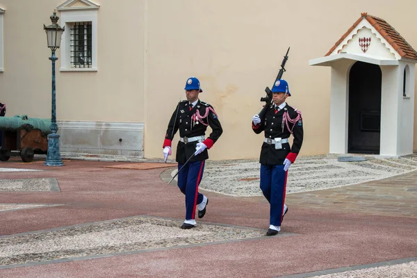 Monte Ville Monaco Квітня 2023 Члени Compagnie Des Carabiniers Prince — стокове фото