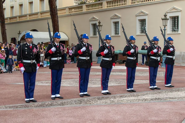 Monte Ville Monaco April 2023 Medlemmar Compagnie Des Carabiniers Prince — Stockfoto